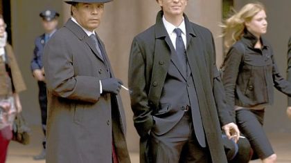 Esai Morales, left, is Joseph Adams and Eric Stoltz is Daniel Graystone in the Sci Fi Channel's "Caprica."