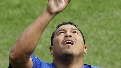 Cubs pitcher Carlos Zambrano walks to the dugout at the end of the fifth inning.