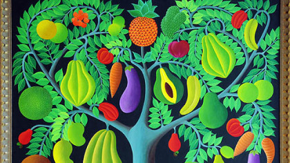 An example of Haitian Art in the new  Children's Hospital of Pittsburgh of UPMC.