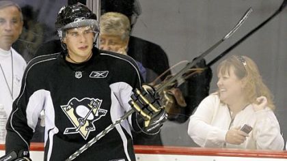Penguins captain Sidney Crosby on switching sticks, "It's something that takes time -- going from wood to one-piece -- but I'm giving it a chance, and we'll see what happens."