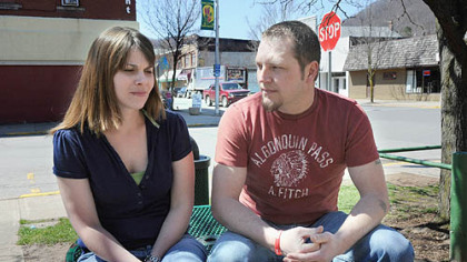 Holly and Steve Manginell, of Emporium, face leaving their hometown to find work after Mr. Manginell lost his job with GKN Sinter Metals, Cameron County's biggest employer.