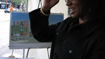 Alethea Sims at the groundbreaking for new housing at Penn Circle.