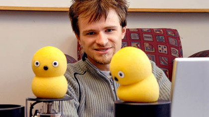 Marek Michalowski with his interactive robots