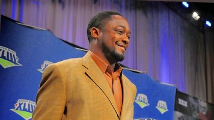 Mike Tomlin hopes he gets this close to the Lombardi Trophy tonight.