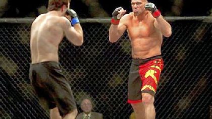 Olympian Kurt Angle, right, plays a Russian fighter in "Warrior."