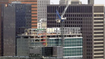 Three PNC, under construction along Fifth Avenue in this December picture, rises to join One PNC, right, and Two PNC, left.