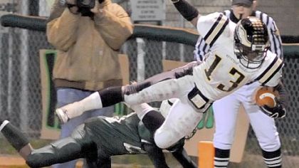 Keystone Oaks junior Jordan Maddox, diving into the end zone to score a touchdown against Sto-Rox last season, returns to give the Golden Eagles a threat at running back.