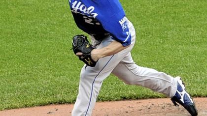 Royals starter Zack Greinke gave up two runs on seven hits through 6 1/3 innings against the Pirates yesterday.