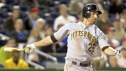 Adam LaRoche watches his two-run go-ahead double against the Washington Nationals during the 10th inning of last night's game in Washington.