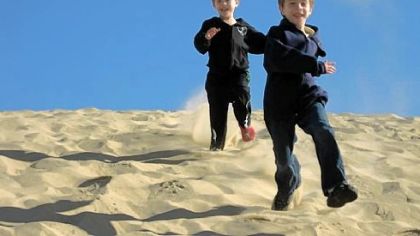 Jai Pausch recently took this photo of her sons, Logan, 4, and Dylan, 7, at the beach.