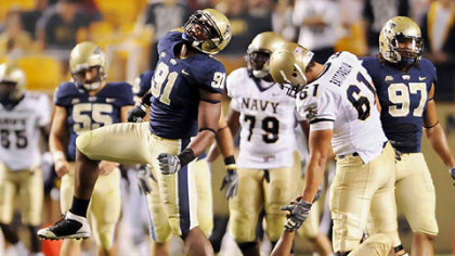 Pitt junior defensive end Greg Romeus (91) almost certainly will play in the NFL, perhaps next season.