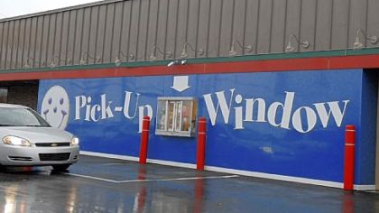 The drive-thru window at Eat'n Park in Monroeville.