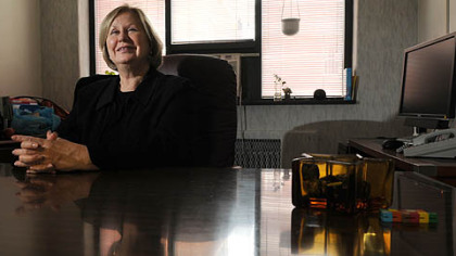 Helen Perrine in her offices at Affordable Comfort Inc. in Waynesburg.