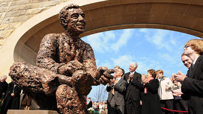 The Fred Rogers statue on the North Shore.