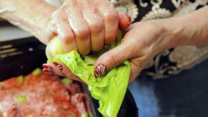 Josephine Gresko has a special tecnique to roll her famous cabbage rolls.