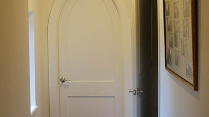 One of the home's original doors, which was left in place.