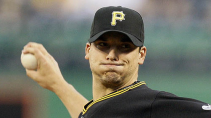 Pirates pitcher Charlie Morton throws against the Padres during the first inning of last night's game at PNC Park.