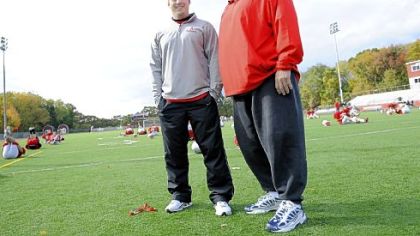 Avonworth head coach Jason Kekseo and his father, assistant coach Joe Zeglowitsch.