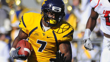 West Virginia running back Noel Devine is dealing with a left ankle injury.