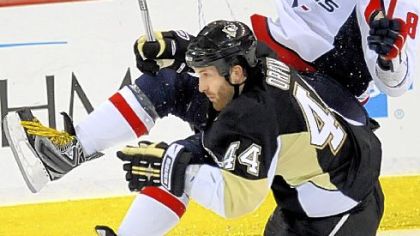 Hits like the one that took the Capitals' Alex Ovechkin off his skates in the playoffs last season is a hallmark of Brooks Orpik's career with the Penguins.