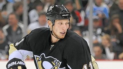 Jordan Staal is filling in on the Penguins' second line while Evgeni Malkin recovers from a shoulder injury.