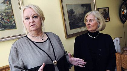 Peggy Albright, left, and her friend, Ingeburg Miller, were the only two members of the public at Blawnox council on Oct. 13, 2008.