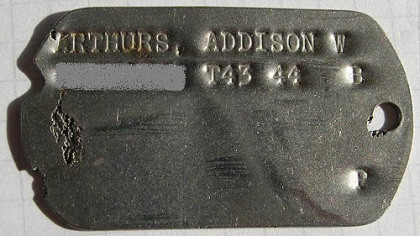 Addison Arthurs' dog tag.