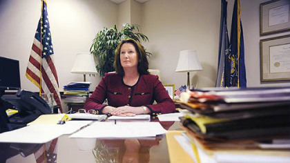U.S. Attorney Mary Beth Buchanan inside her Grant Street office yesterday.