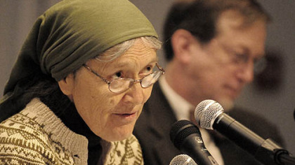 Sister Sara Elisabet Oftedal, the co-founder and Housemother of Martha and Mary House, an Orthodox Christian Maternity Home for pregnant women choosing life and adoption in Escondido, Calif., participates in the panel discussion on the "New Face of American Orthodox Christianity in the 21st Century," at the Orthodox Christianity in North America conference at the Antiochian Village Retreat Center in Lionier.