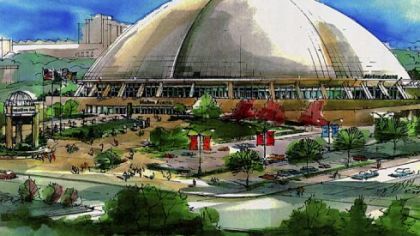 A drawing of Mellon Arena, home of the Penguins.