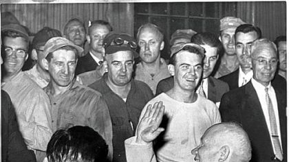 Nikita Khrushchev meets steelworkers at Mesta Machine in West Homestead in 1959.
