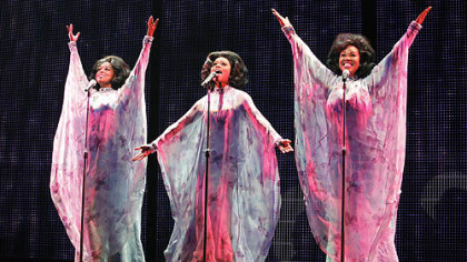 Adrienne Warren, left, is Lorrell, Syesha Mercado is Deena and Moya Angela is Effie in the national tour of "Dreamgirls."