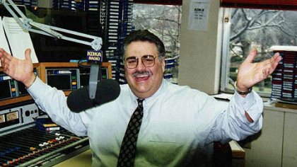 Fred Honsberger in the KDKA studio.