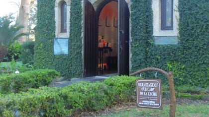 Between 100,000 and 120,000 people annually visit the Mission of Nombre de Dios and Shrine of Our Lady of La Leche, above. The shrine is the first dedicated to the Blessed Mother in the U.S.