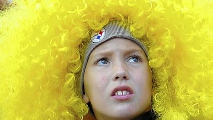 A young Steelers fan can only watch as his team loses in overtime yesterday to the Kansas City Chiefs, 27-24, at Arrowhead Stadium in Kansas City, Mo.