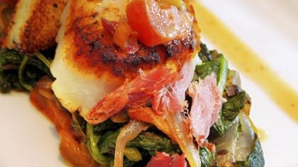 Seared scallops from Bigelow Grille.