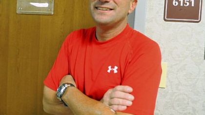 Walter Breidigan, of Bethel Park, stands outside of a room in St. Clair Hospital during filming for a Discovery Health Channel episode for "Mystery Diagnosis."