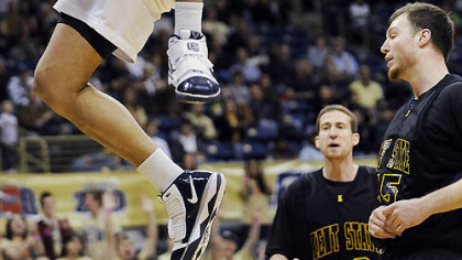 Gary McGhee dunks in the Panthers' 71-59 victory against Kent State yesterday at the Petersen Events Center.