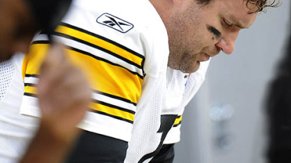 Steelers quarterback Ben Roethlisberger suffered a head injury in Sunday's game in Kansas City.