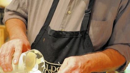 Rich Westerfield, owner of Aldo Coffee in Mt. Lebanon, makes a bicerin, a traditional drink of espresso with hot chocolate.