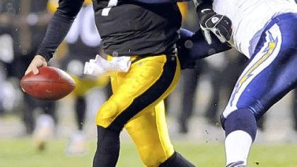 Ben Roethlisberger was sacked four times by the Chargers in the Steelers' 11-10 win in Week 11.