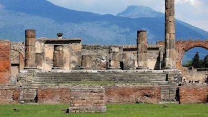 The Temple of Apollo, built around 500 B.C., is one of the most ancient in Pompeii.